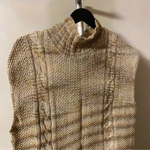 Jaeger - Oversized Sleeveless Turtleneck Knit Sweater
